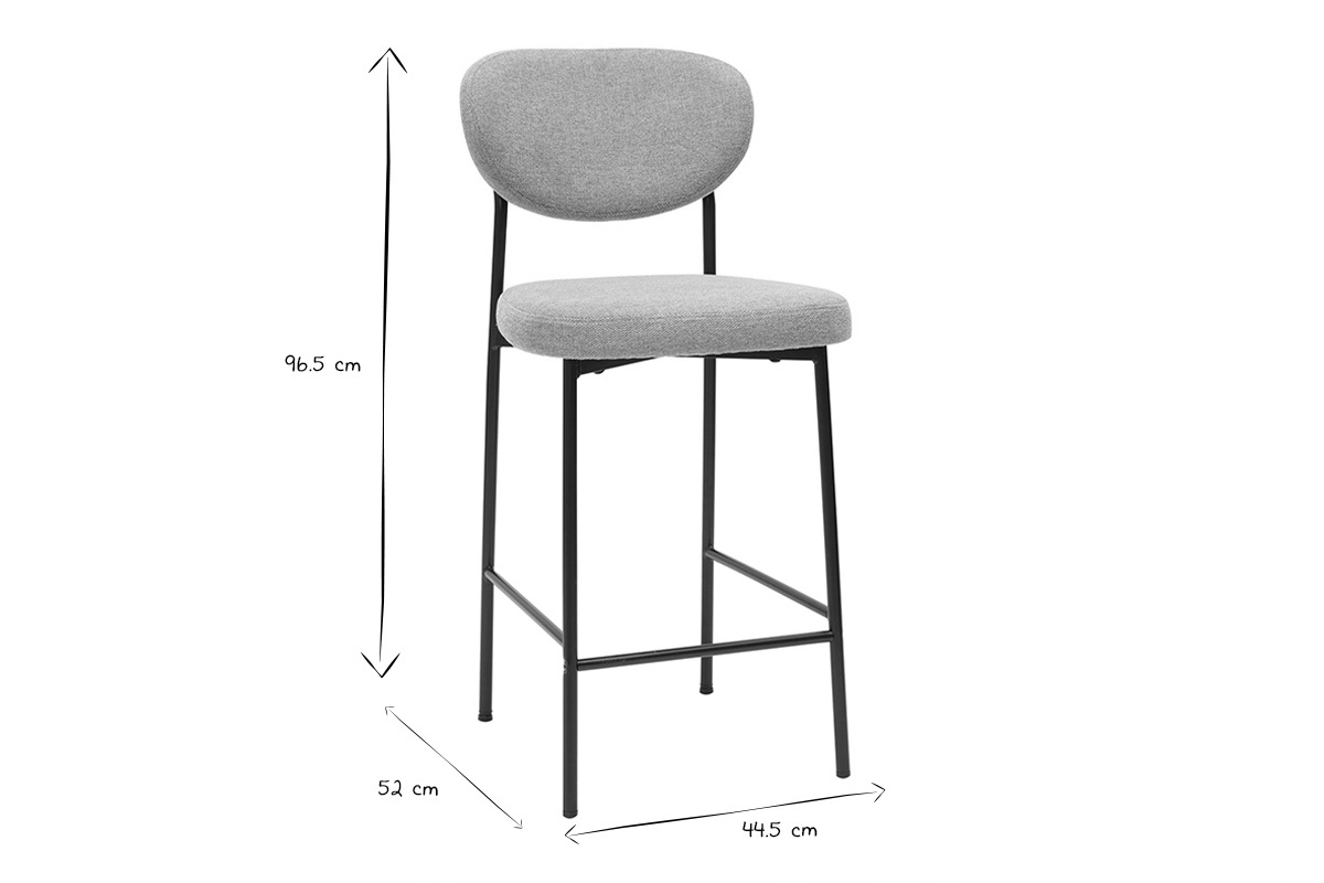 Sgabelli da bar fissi in tessuto effetto velluto testurizzato terracotta H65 cm (set di 2) BREKA