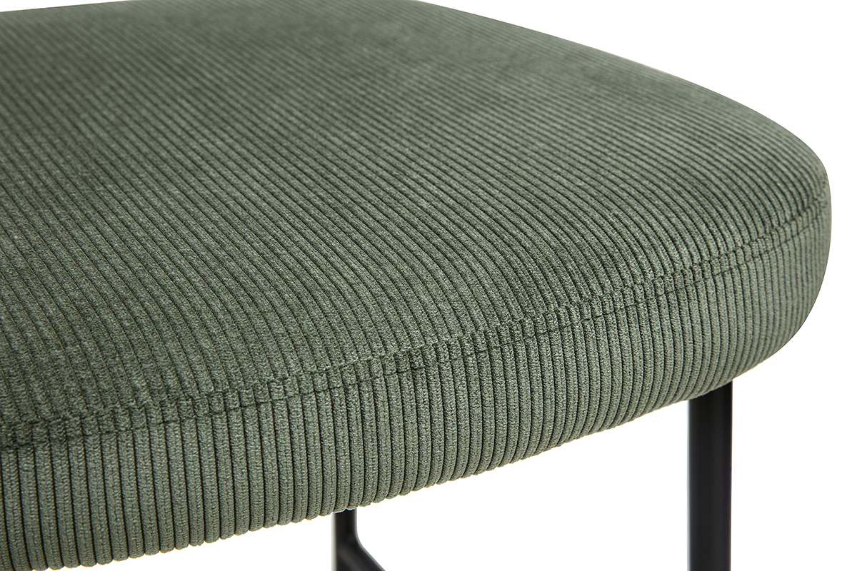 Sgabelli da bar fissi in velluto a coste verde kaki H65 cm (set di 2) BREKA