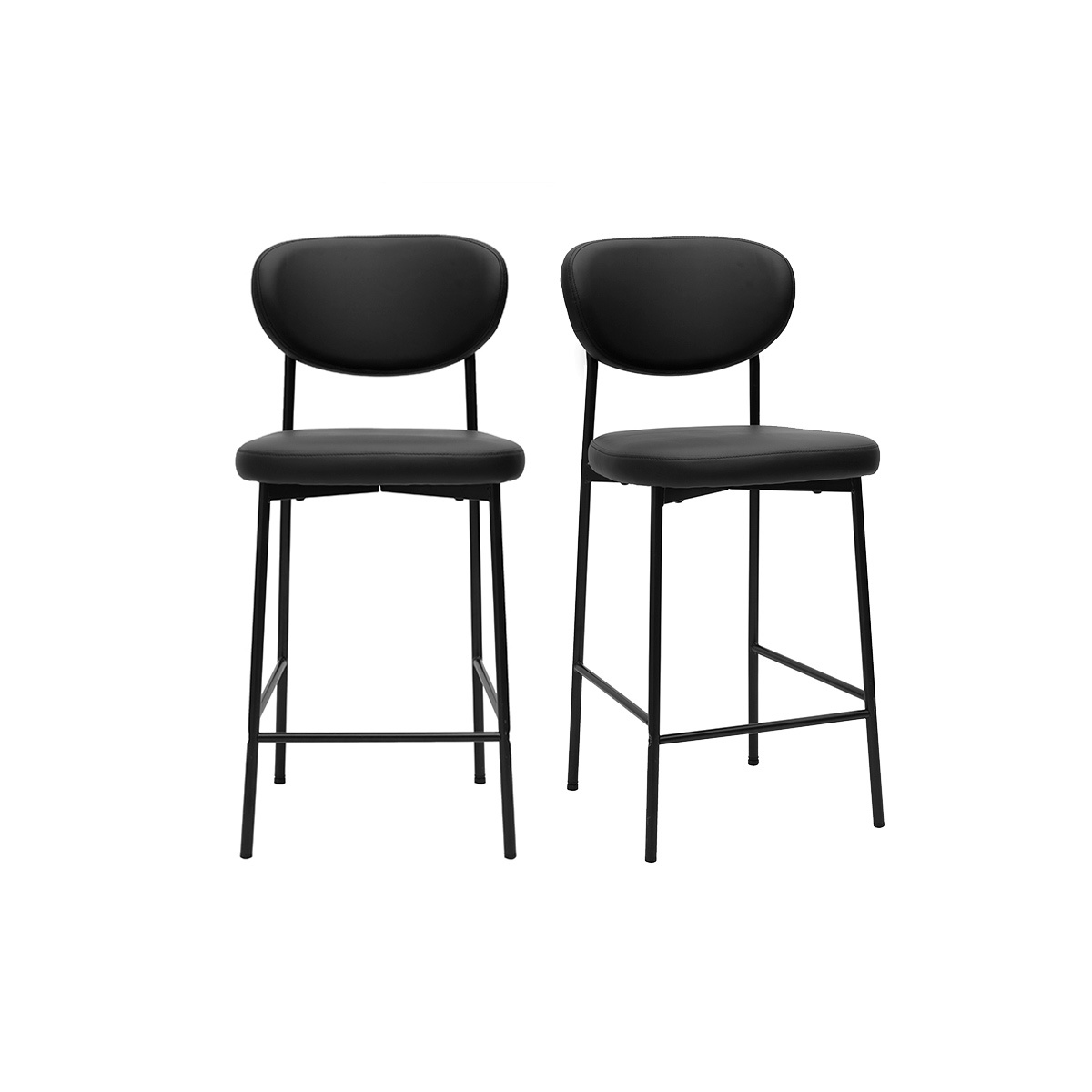 Sgabelli da bar fissi neri H65 cm (set di 2) BREKA
