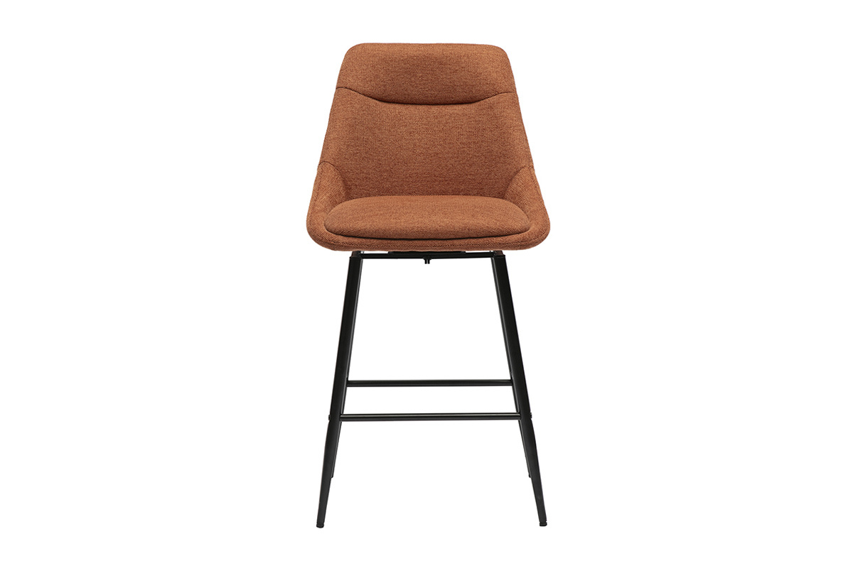 Sgabelli da bar girevoli 360 in tessuto effetto velluto testurizzato terra bruciata e metallo H66 cm (set di 2) ALESS