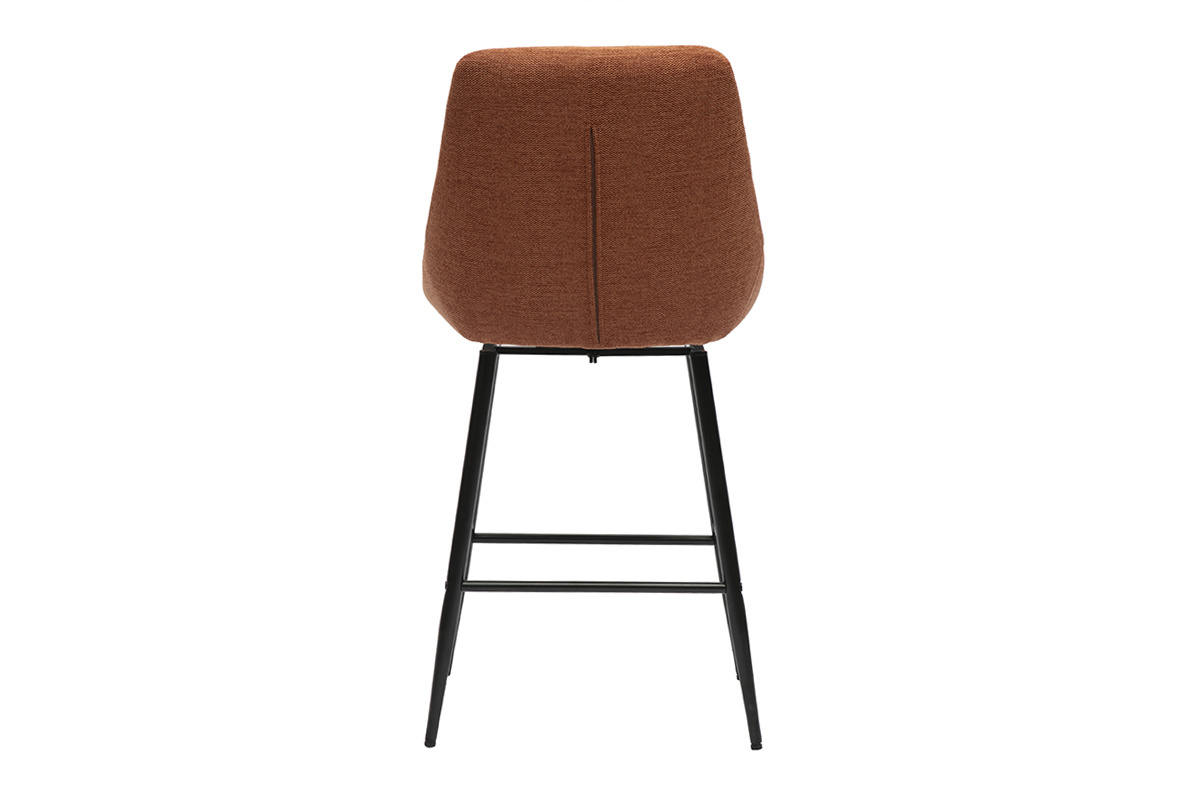 Sgabelli da bar girevoli 360 in tessuto effetto velluto testurizzato terra bruciata e metallo H66 cm (set di 2) ALESS