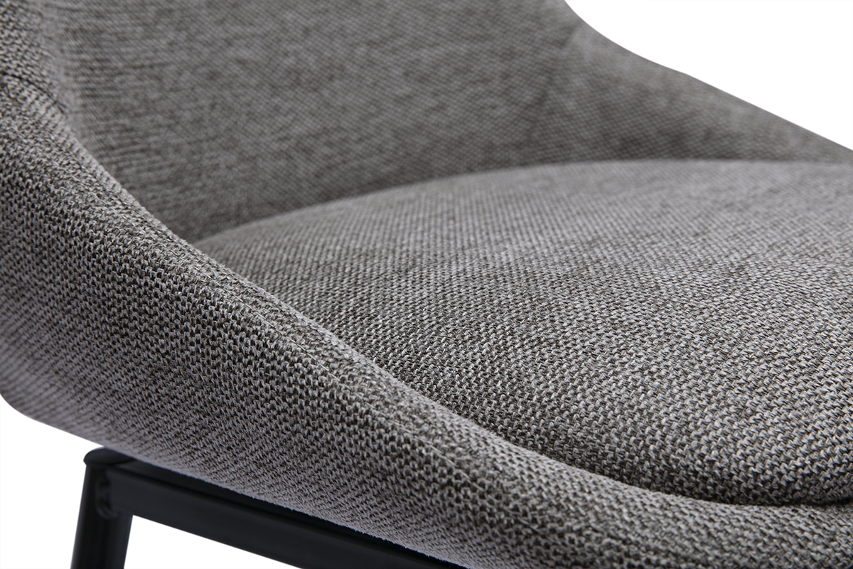 Sgabelli da bar girevoli a 360 in tessuto effetto velluto grigio testurato e metallo H66 cm (set di 2) ALESS