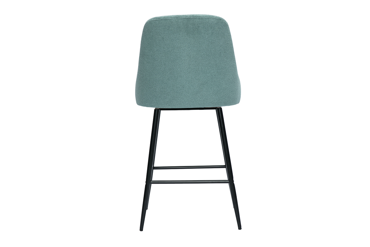 Sgabelli da bar girevoli a 360� in tessuto ciniglia cordonato verde celadon e metallo H66 cm (set di 2) HASTA