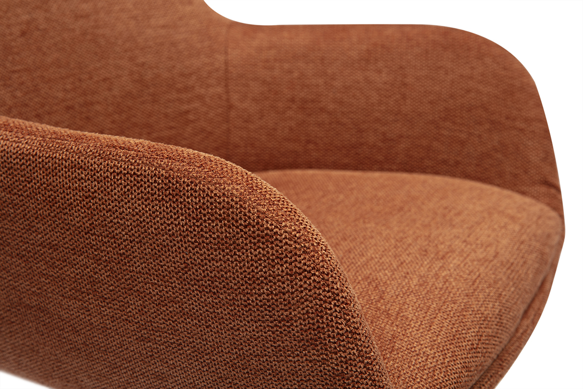 Inquadratura ravvicinata del tessuto effetto velluto testurizzato terra bruciata di uno sgabello ALESS.