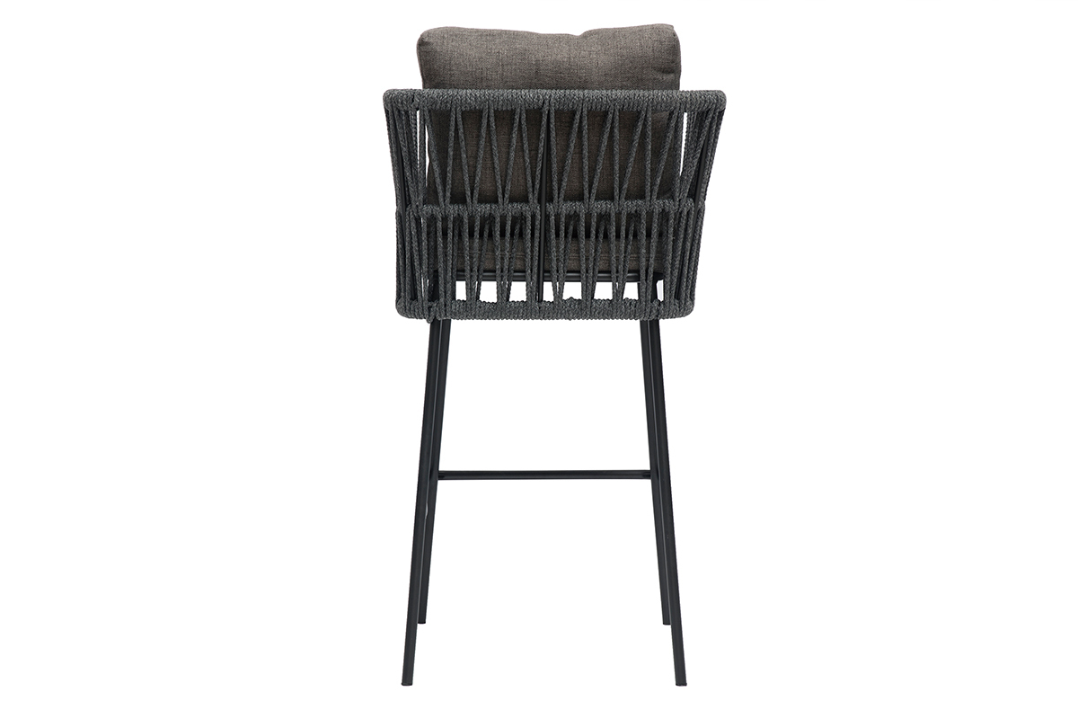 Sgabelli da bar grigi intrecciati da esterno 76 cm (set di 2) NALA
