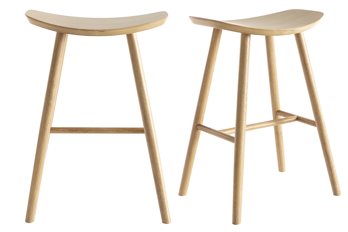 Sgabelli da bar in legno chiaro H65 cm (set di 2) DEMORY