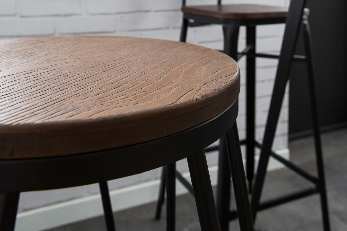 Sgabelli da bar in metallo Nero e in legno 75 cm set di 2 IGLA