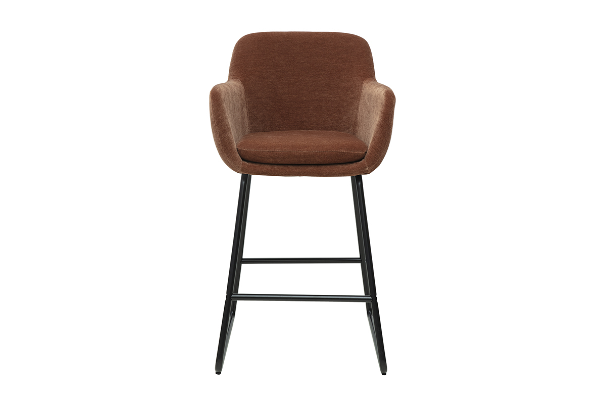 Sgabelli da bar in tessuto effetto velluto color bruciato H65 cm (set di 2) AMIKA