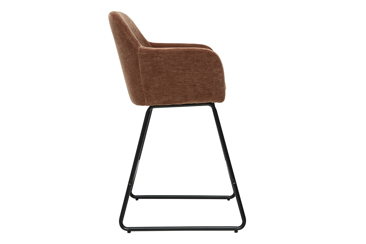 Sgabelli da bar in tessuto effetto velluto color bruciato H65 cm (set di 2) AMIKA