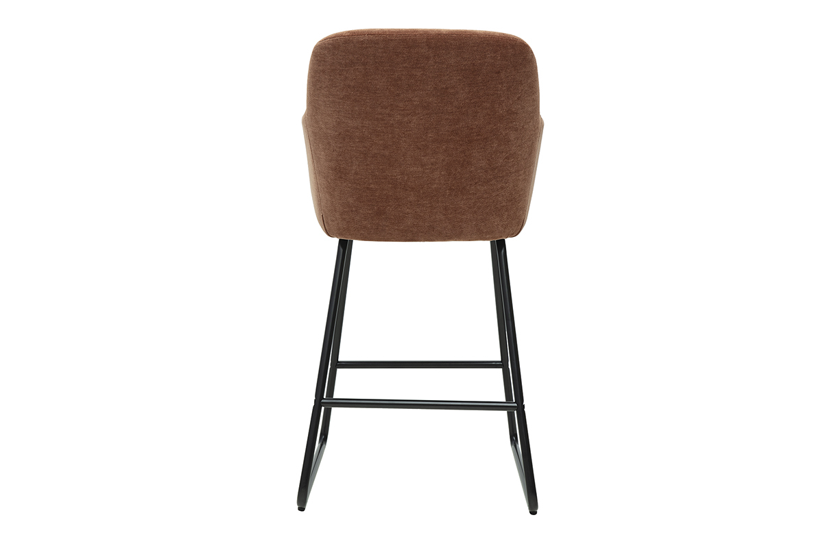 Sgabelli da bar in tessuto effetto velluto color bruciato H65 cm (set di 2) AMIKA