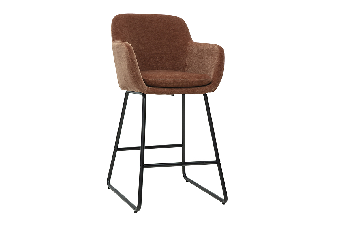 Sgabelli da bar in tessuto effetto velluto color bruciato H65 cm (set di 2) AMIKA