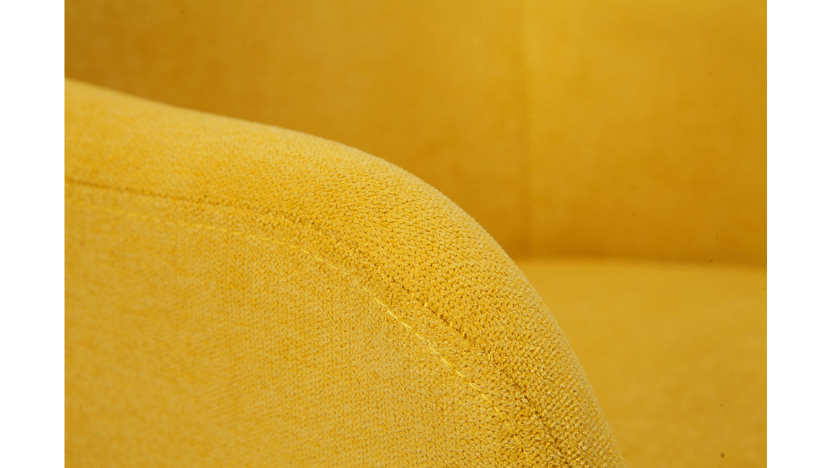 Sgabelli da bar in tessuto effetto velluto giallo senape H65 cm (set di 2) AMIKA