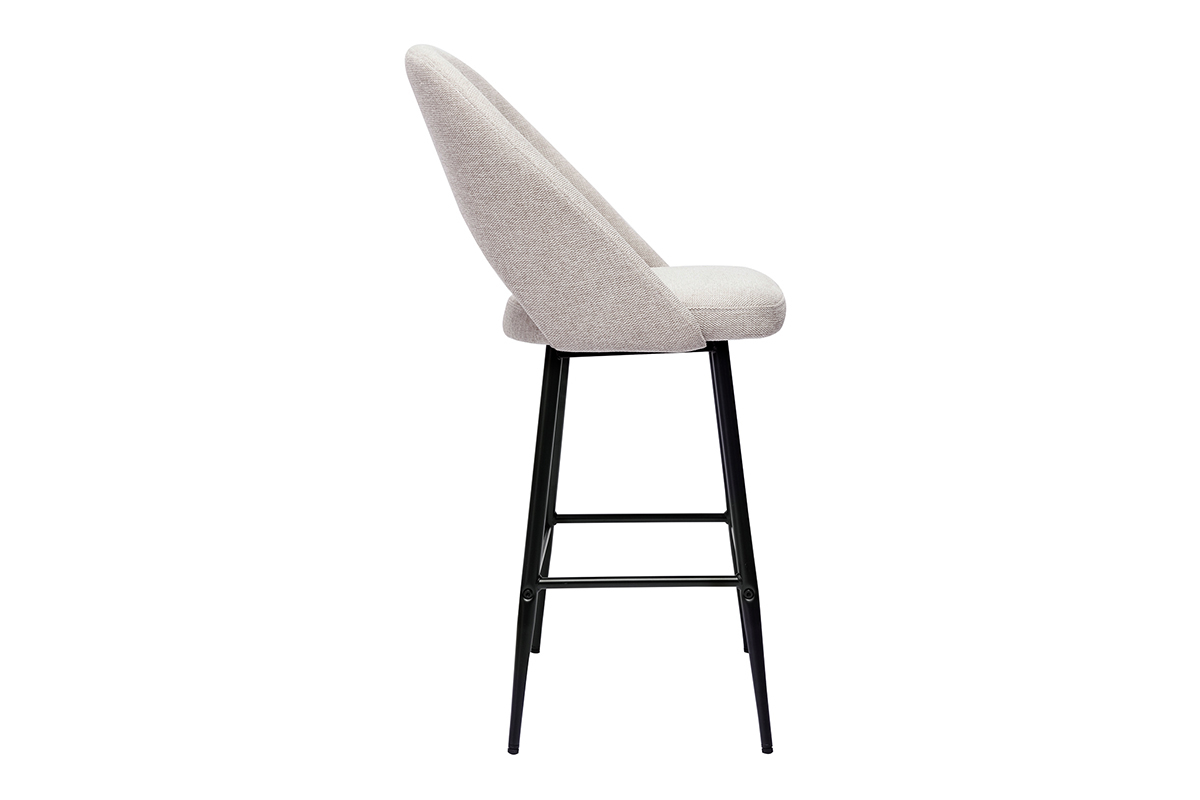Sgabelli da bar in tessuto effetto velluto testurizzato beige H65 cm (set di 2) COSETTE