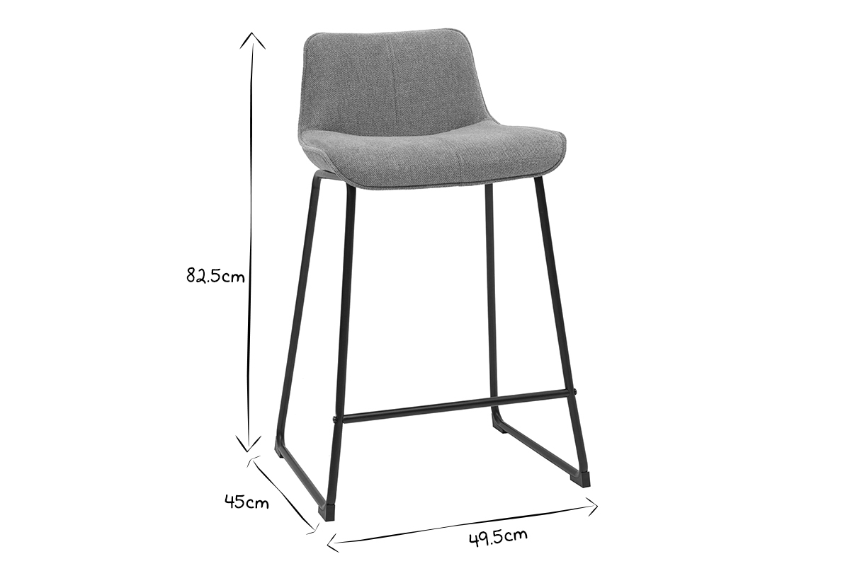 Sgabelli da bar in tessuto effetto velluto testurizzato color terracotta e metallo H65 cm (set di 2) BOOST
