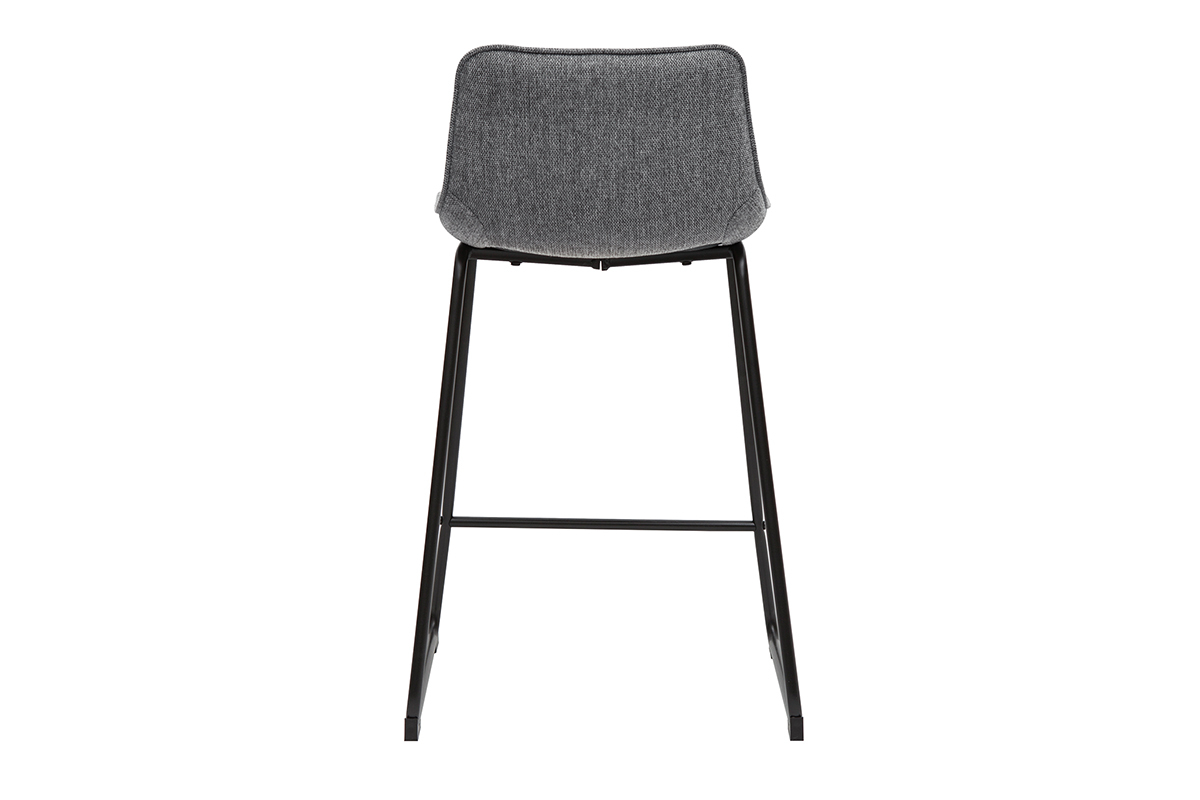 Sgabelli da bar in tessuto effetto velluto testurizzato grigio e metallo H65 cm (set di 2) BOOST