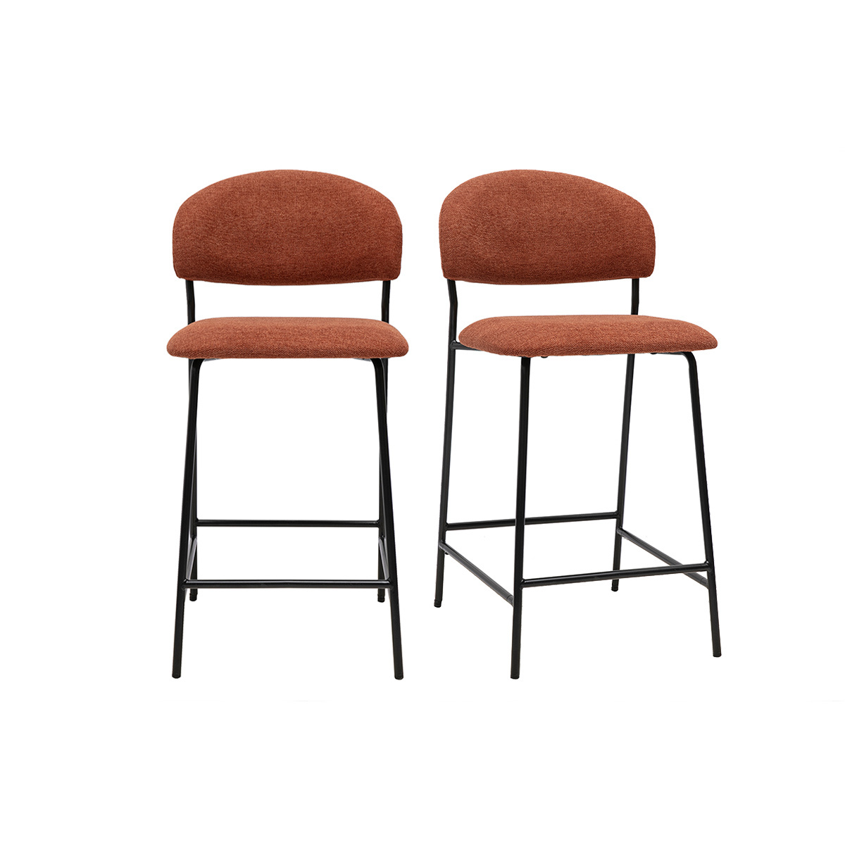 Sgabelli da bar in tessuto effetto velluto testurizzato terra bruciata H64 cm (lotto di 2) BENTA
