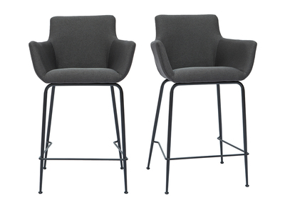 Sgabelli da bar in tessuto grigio antracite H65 cm (set di 2) CARLIE