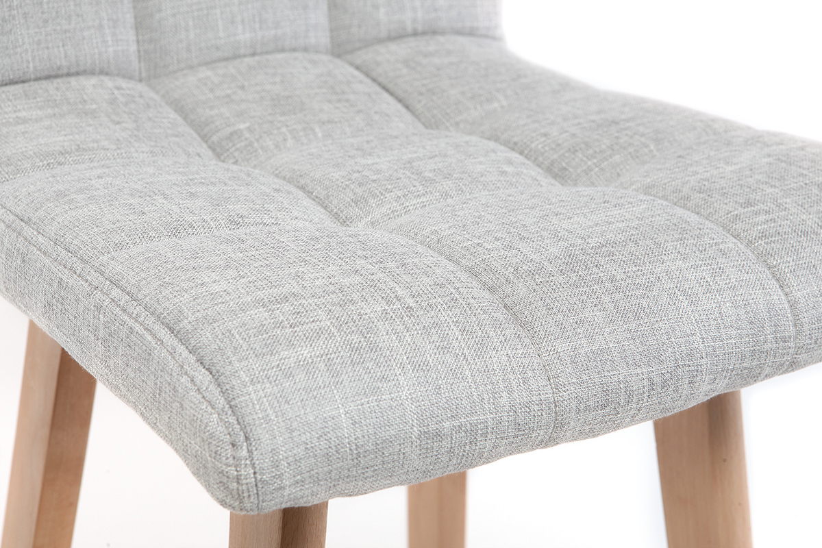 Sgabelli da bar in tessuto grigio chiaro e legno H67.5 cm (lotto di 2) KLARIS