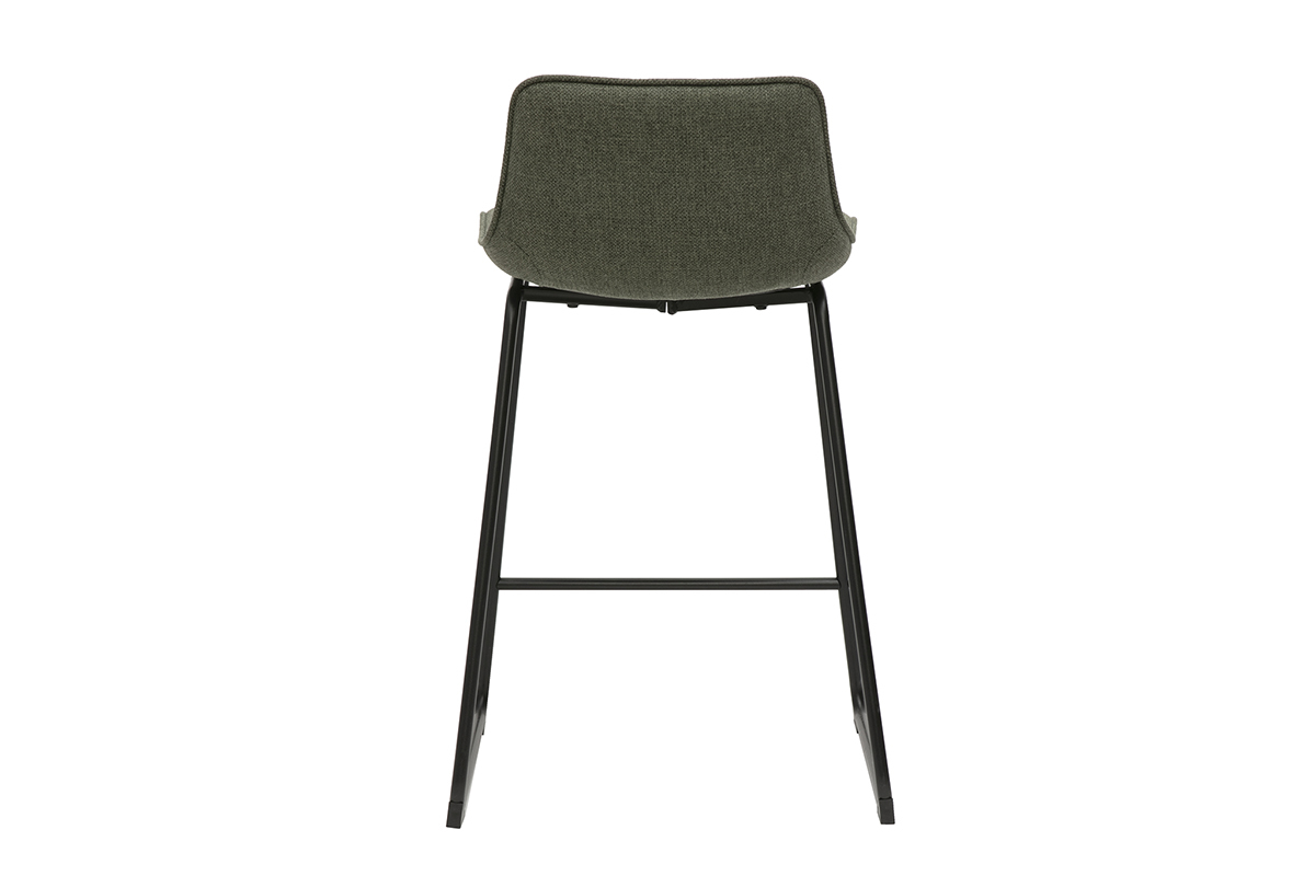 Sgabelli da bar in tessuto verde kaki e metallo H65 cm (set di 2) BOOST