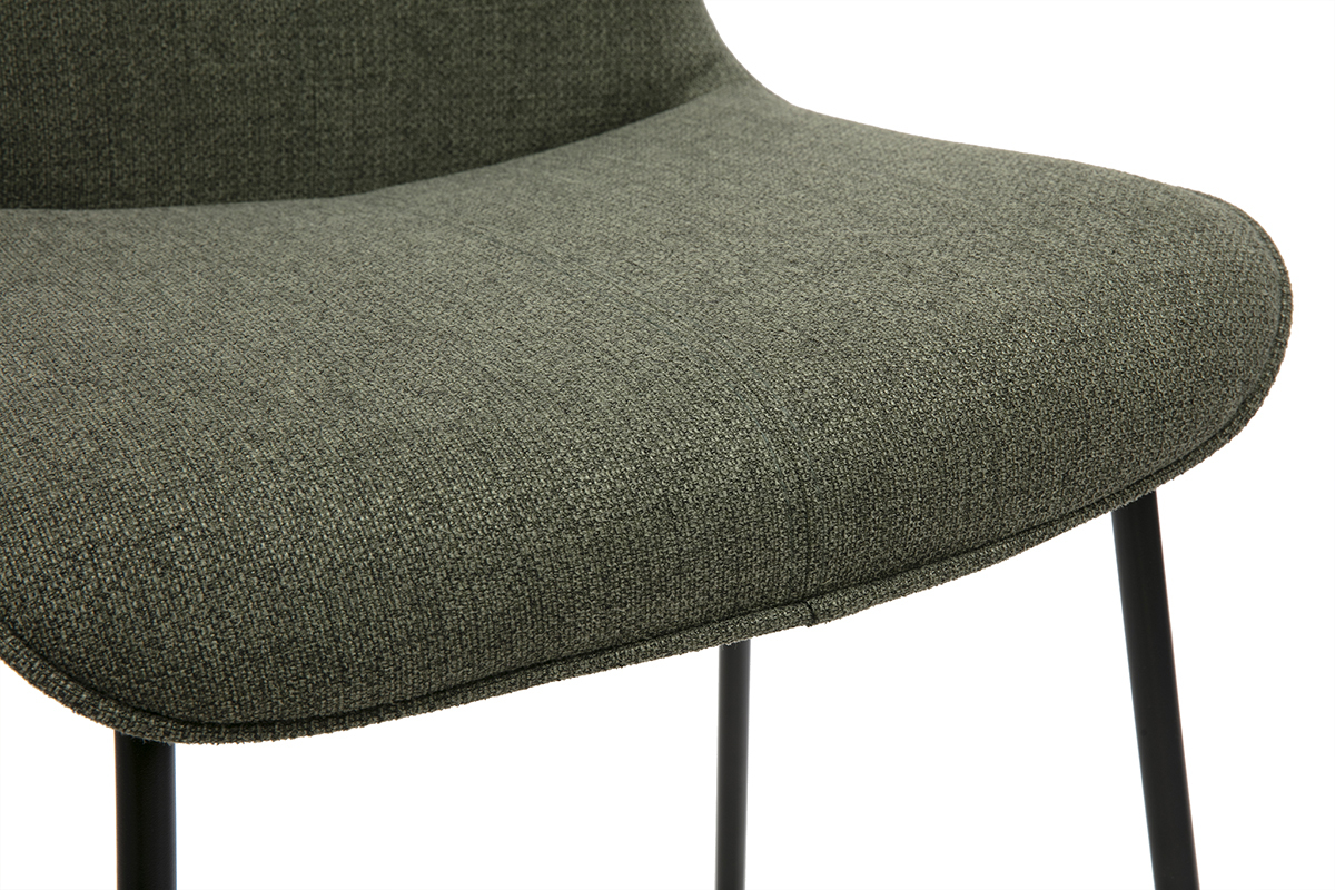 Sgabelli da bar in tessuto verde kaki e metallo H65 cm (set di 2) BOOST