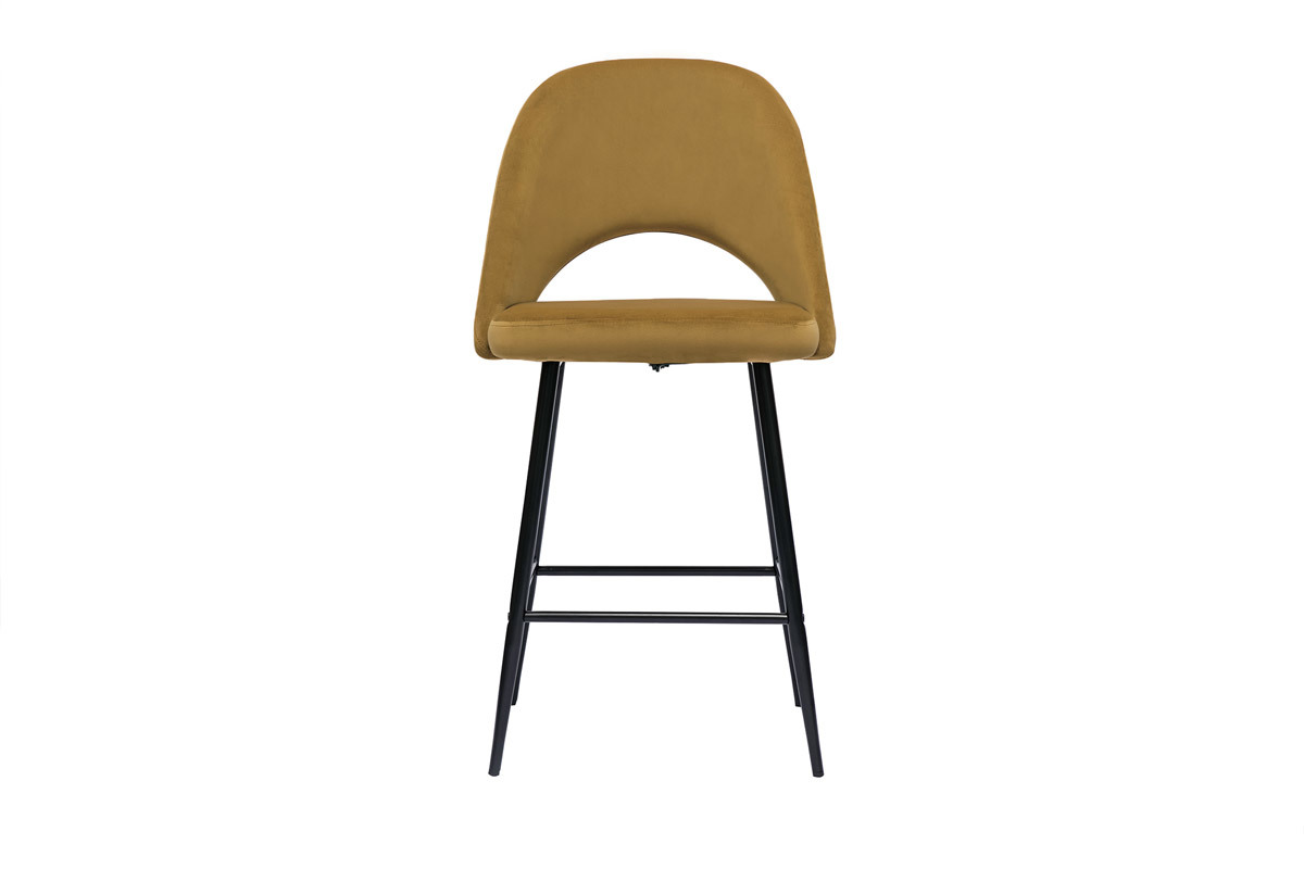 Sgabelli da bar in velluto color bronzo e metallo H65 cm (set di 2) COSETTE