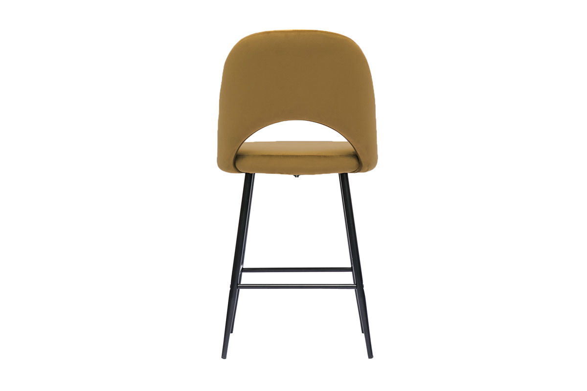 Sgabelli da bar in velluto color bronzo e metallo H65 cm (set di 2) COSETTE