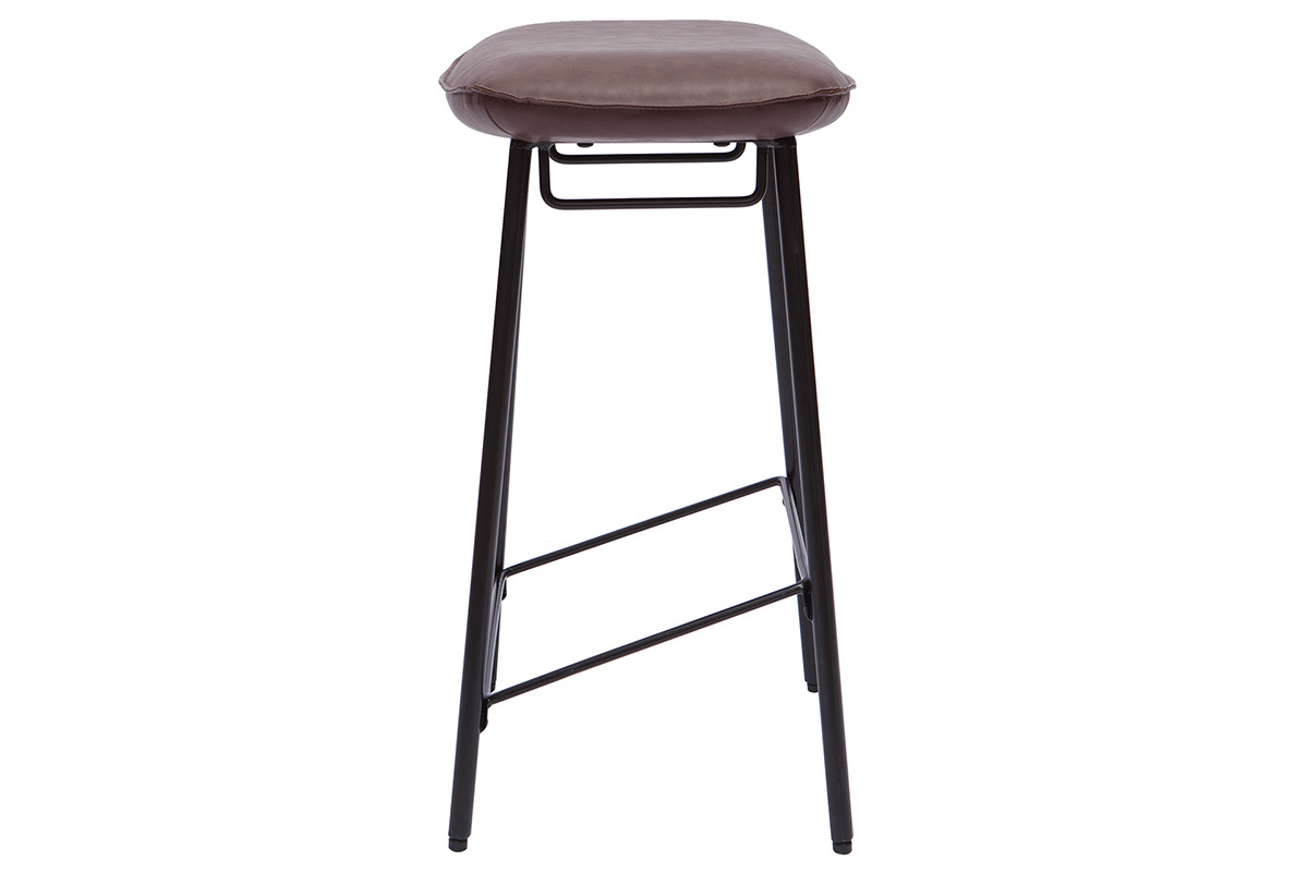 Sgabelli da bar industriali marrone scuro (set di 2) DORY