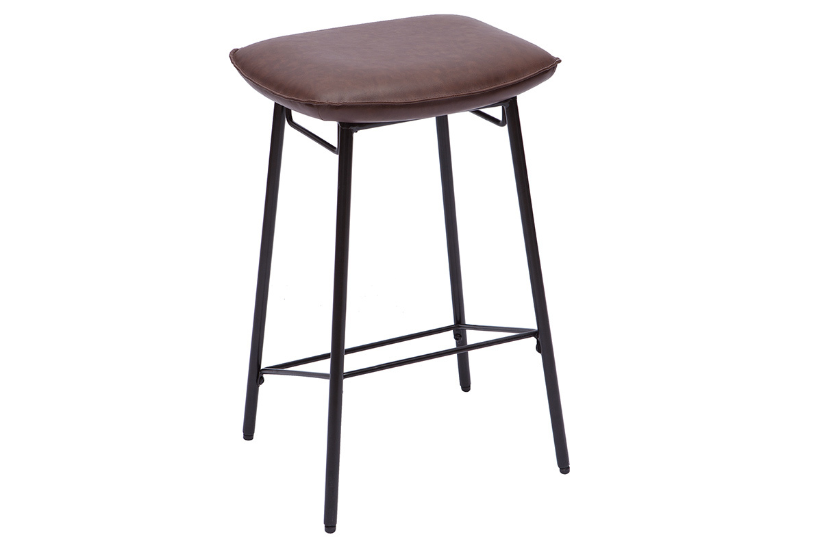 Sgabelli da bar industriali marrone scuro (set di 2) DORY