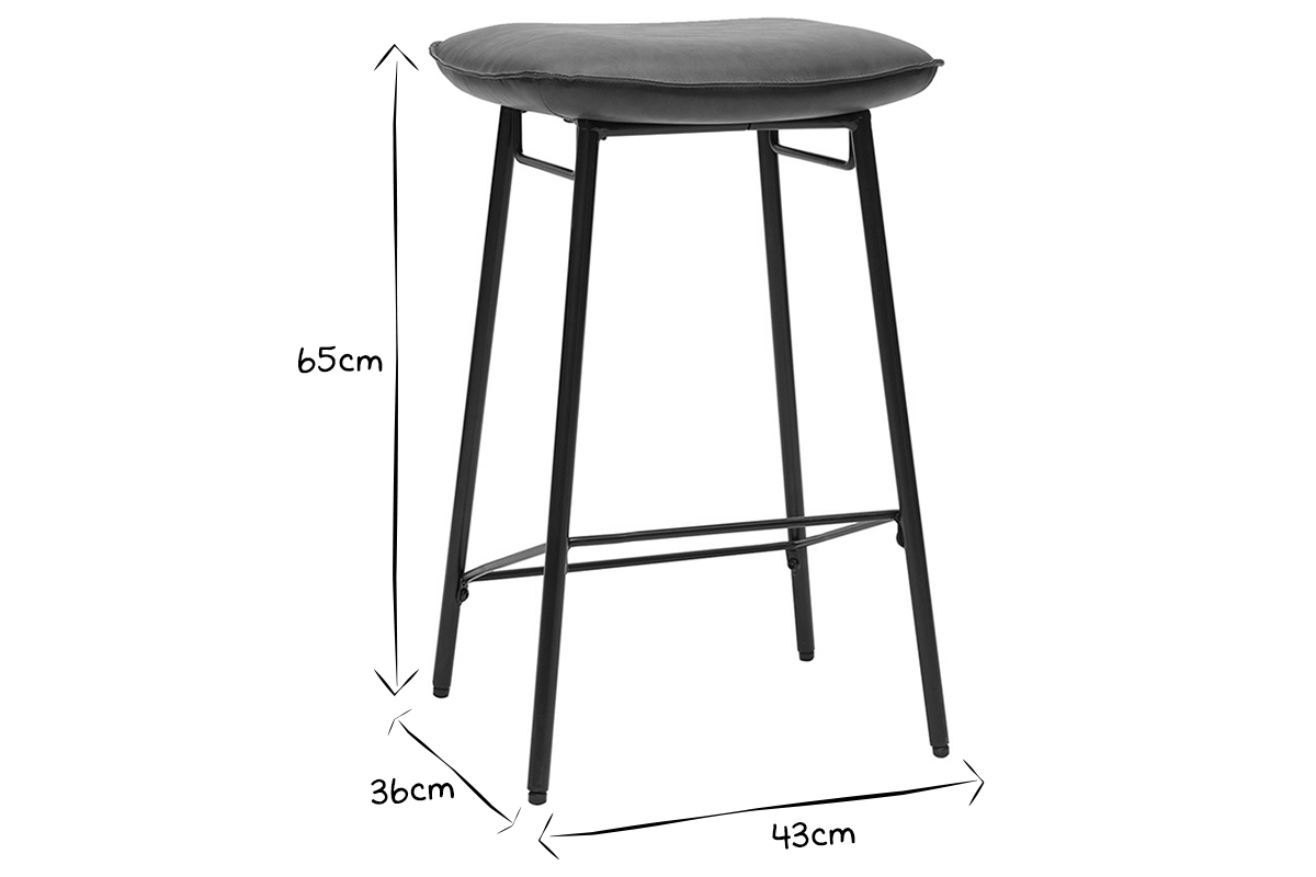 Sgabelli da bar industriali marrone scuro (set di 2) DORY