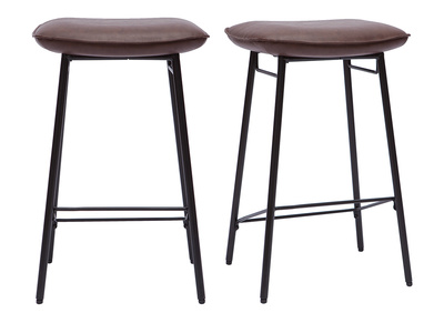 Sgabelli da bar industriali marrone scuro (set di 2) DORY