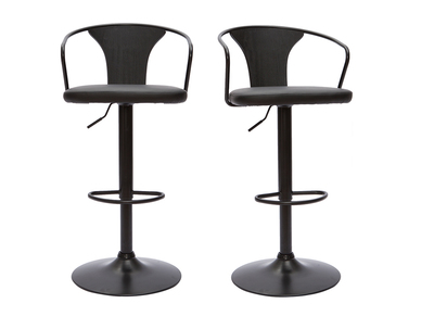 Sgabelli da bar industriali regolabili nero (set di 2) BECKETT