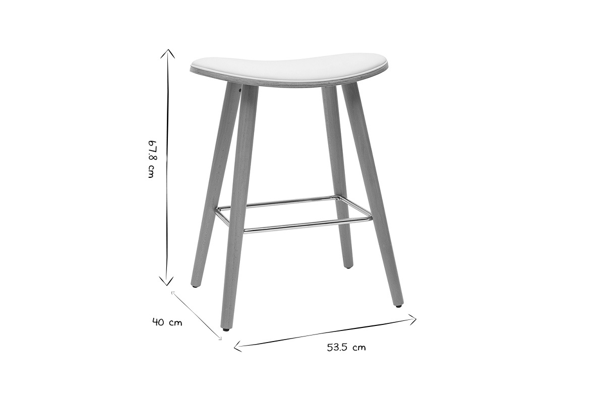 Sgabelli da bar legno chiaro e bianco H65 cm (set di 2) MEADOW