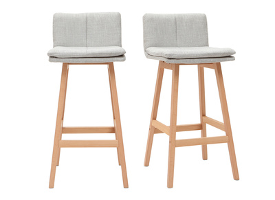 Sgabelli da bar legno e grigio perla 65cm gruppo di 2 JOAN