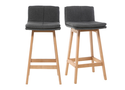 Sgabelli da bar legno e grigio scuro 65cm gruppo di 2 JOAN