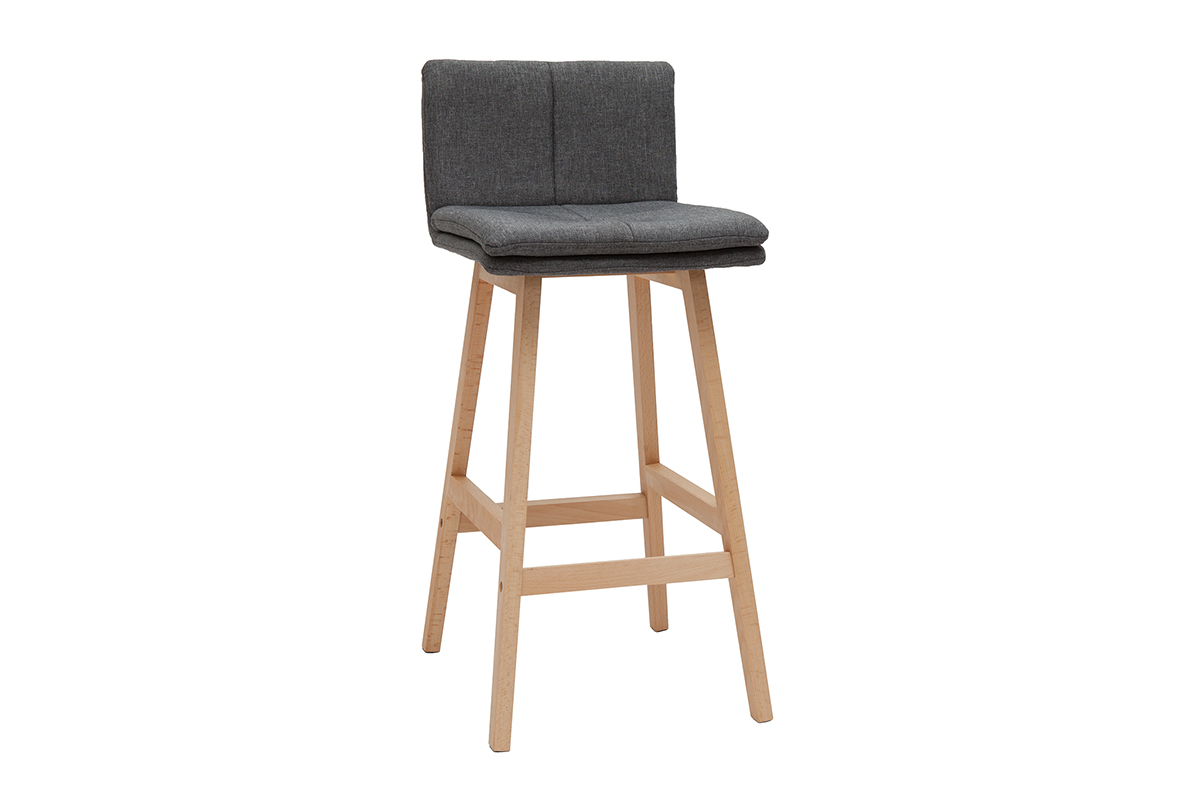 Sgabelli da bar legno e grigio scuro 65cm set di 2 JOAN