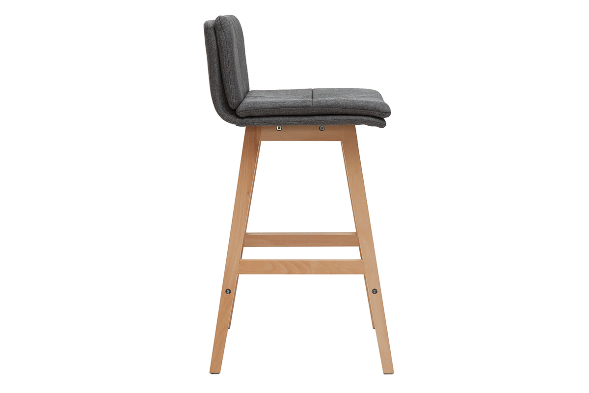 Sgabelli da bar legno e grigio scuro 65cm set di 2 JOAN