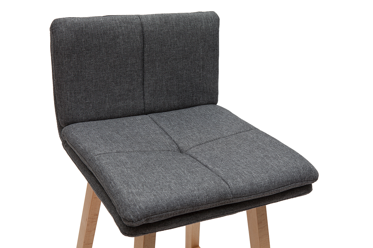 Sgabelli da bar legno e grigio scuro 65cm set di 2 JOAN