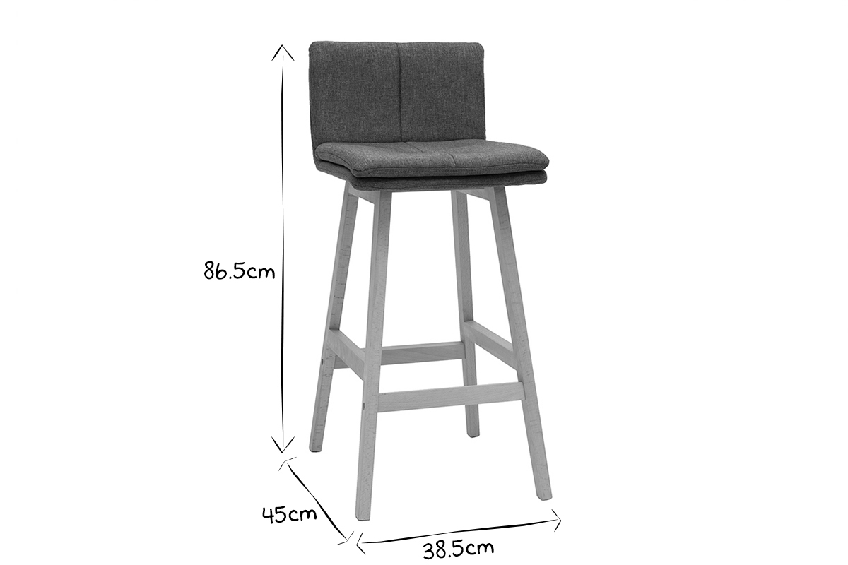 Sgabelli da bar legno e grigio scuro 65cm set di 2 JOAN
