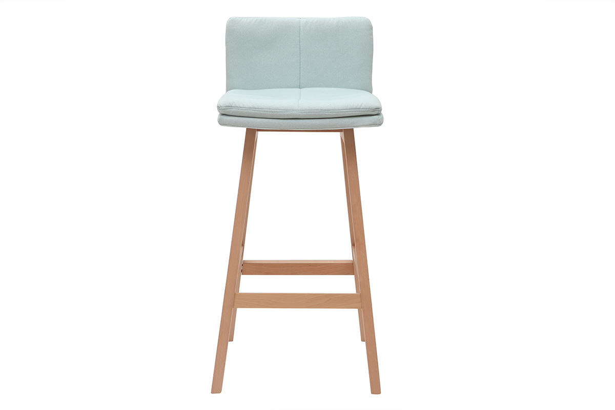 Sgabelli da bar legno e verde acqua 65cm set di 2 JOAN