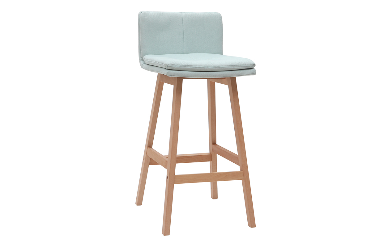 Sgabelli da bar legno e verde acqua 65cm set di 2 JOAN