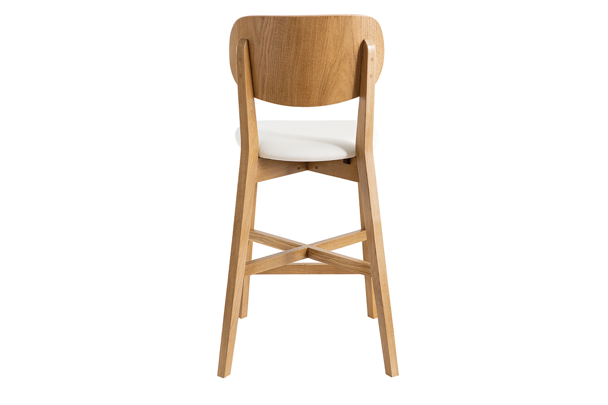 Sgabelli da bar legno rovere e bianco H65 cm (set di 2) LUCIA