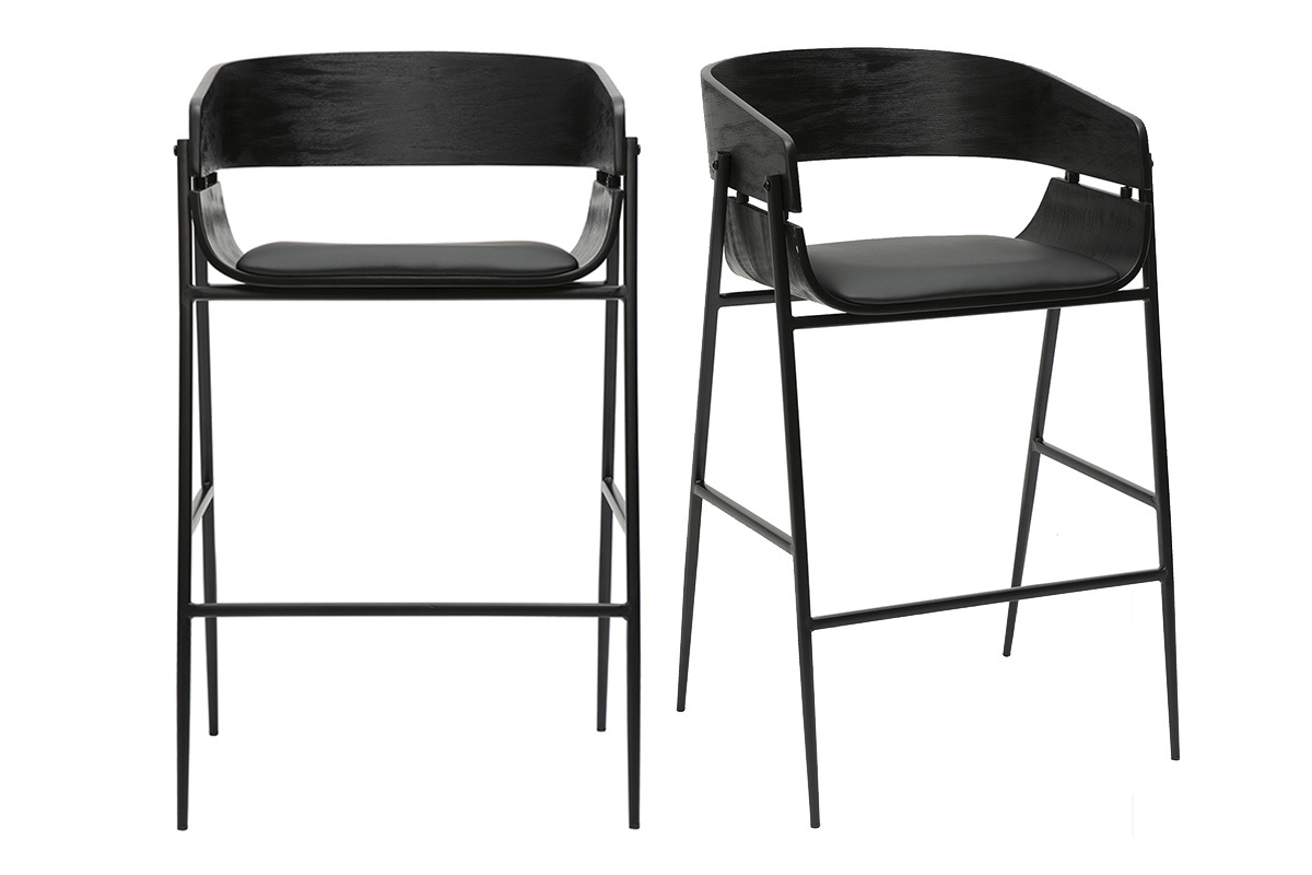 Sgabelli da bar neri design (set di 2) WESS