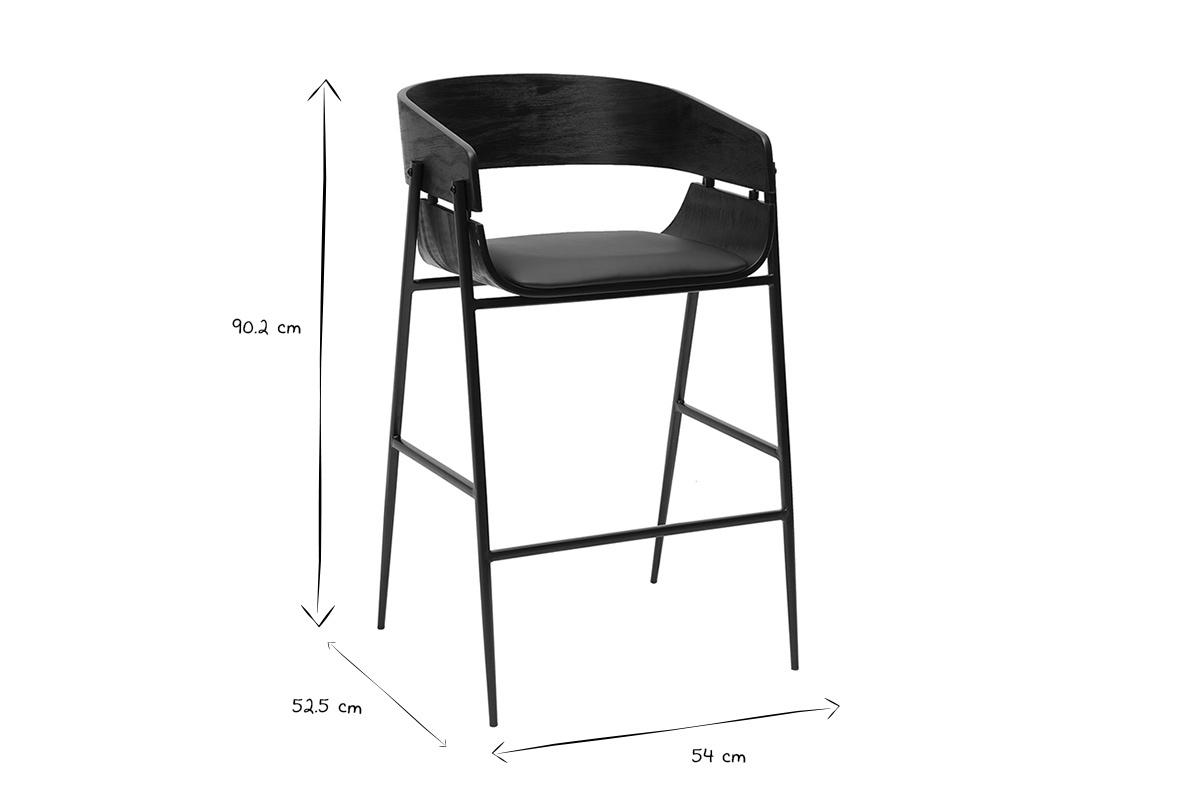 Sgabelli da bar neri design (set di 2) WESS