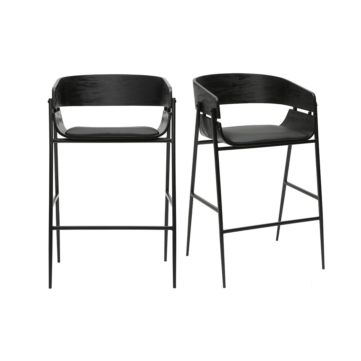 Sgabelli da bar neri design (set di 2) WESS