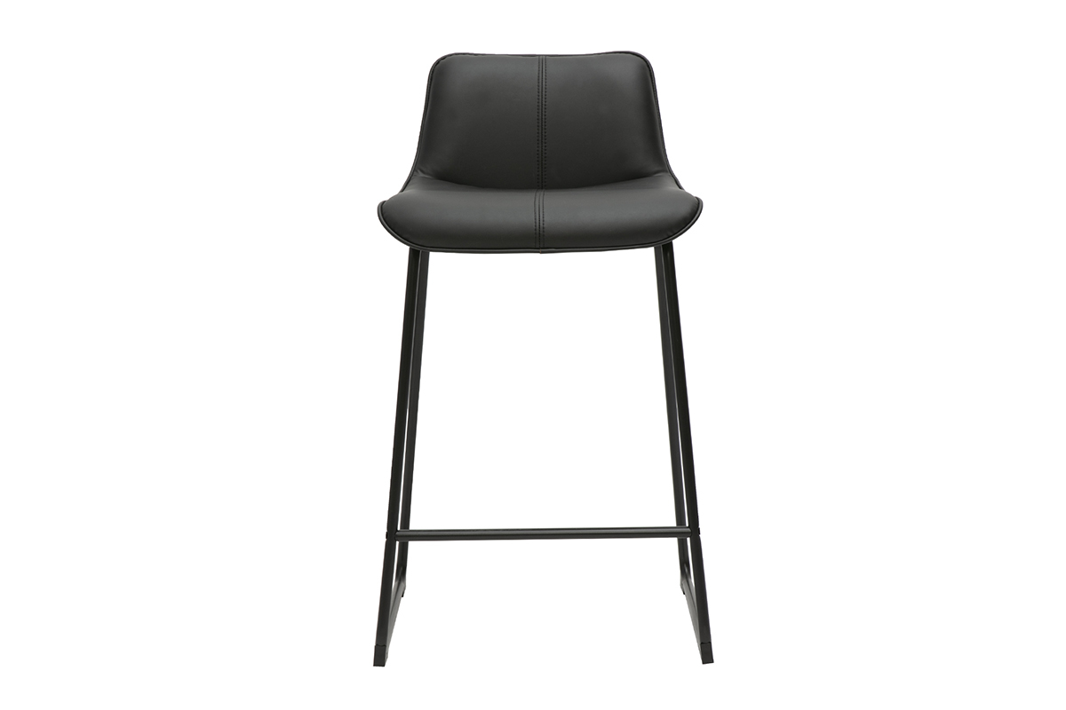 Sgabelli da bar neri e metallo H65 cm (confezione da 2) BOOST