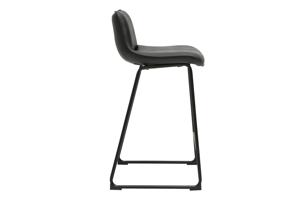 Sgabelli da bar neri e metallo H65 cm (confezione da 2) BOOST