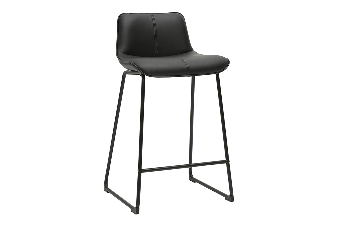 Sgabelli da bar neri e metallo H65 cm (confezione da 2) BOOST