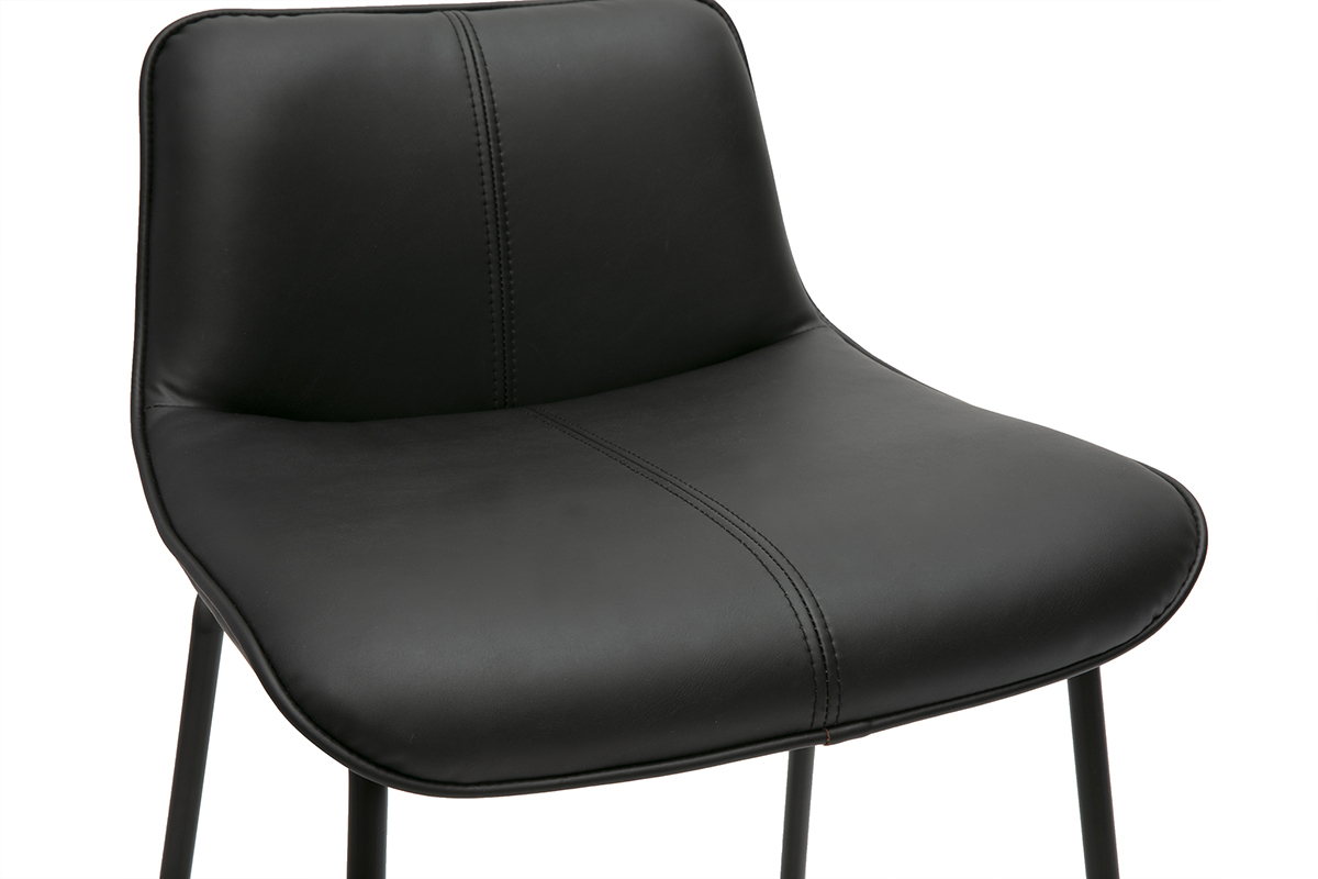 Sgabelli da bar neri e metallo H65 cm (confezione da 2) BOOST