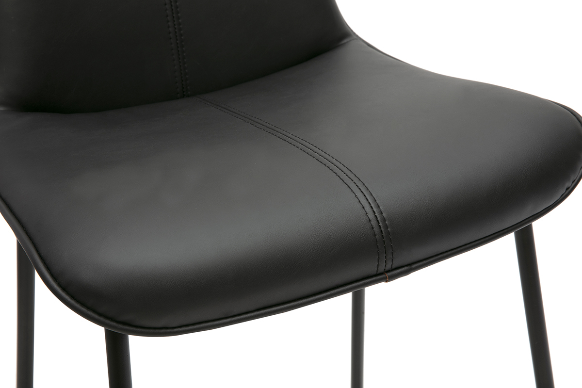 Sgabelli da bar neri e metallo H65 cm (confezione da 2) BOOST