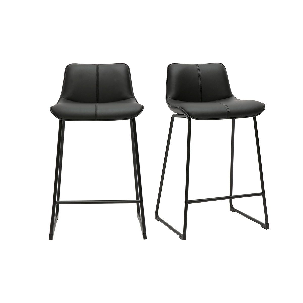 Sgabelli da bar neri e metallo H65 cm (confezione da 2) BOOST